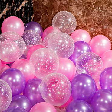 Online celebrity birthday balloon party starry transparent printed balloon wedding room wedding decoration scene layout