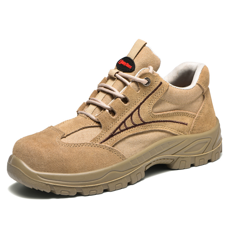 Safety Shoes Men's Solid-soled Steel Toe Anti-smash Anti-puncture Anti-slip Wear-resistant Soft-soled Lightweight Breathable Work Safety Shoes