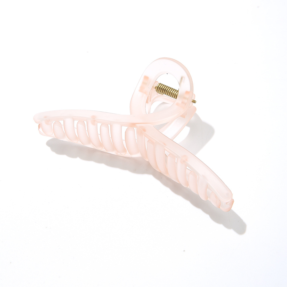 Unisex Frosted shark clip transparent hair grip female back head hairpin large square hair clip hair clip pan head hair clip headdress_voghion.com