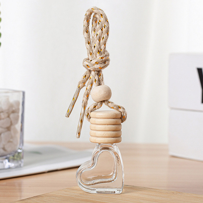 Love car perfume bottle car aromatherapy empty bottle glass pendant perfume pendant hanging car essential oil bottle