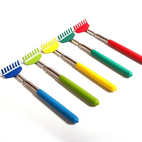 Stainless steel retractable color seven-tooth tickle does not ask for help tickle massage decompression tickle assistant old man happy