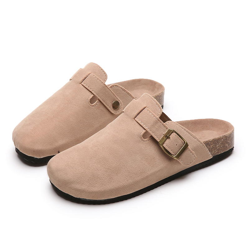 Baotou slippers female couples Cork drag wish cross-border large size foreign trade Roman shoes casual half drag lazy shoes tide