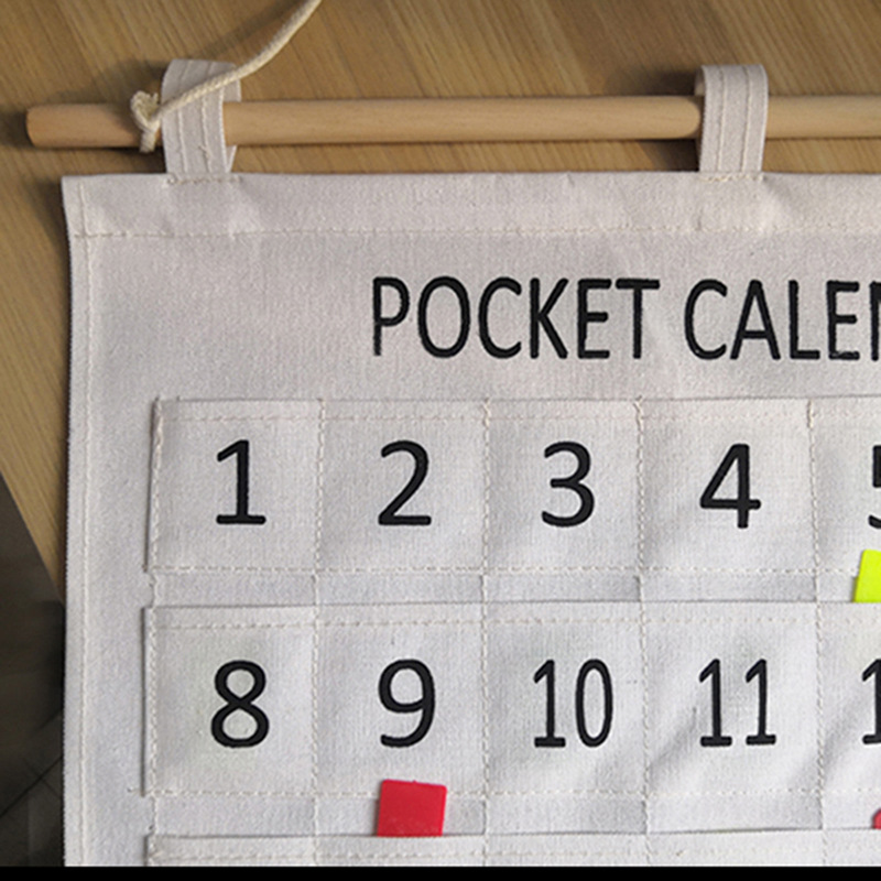 Clock-in registration record date card small mouth 31 pocket Nordic mini pocket card hanging bag