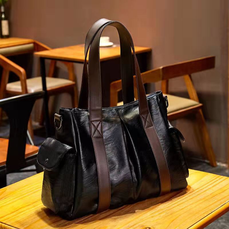 歐美大容量軟皮托特包包女2024新款潮手提包單肩春夏包斜挎包bags