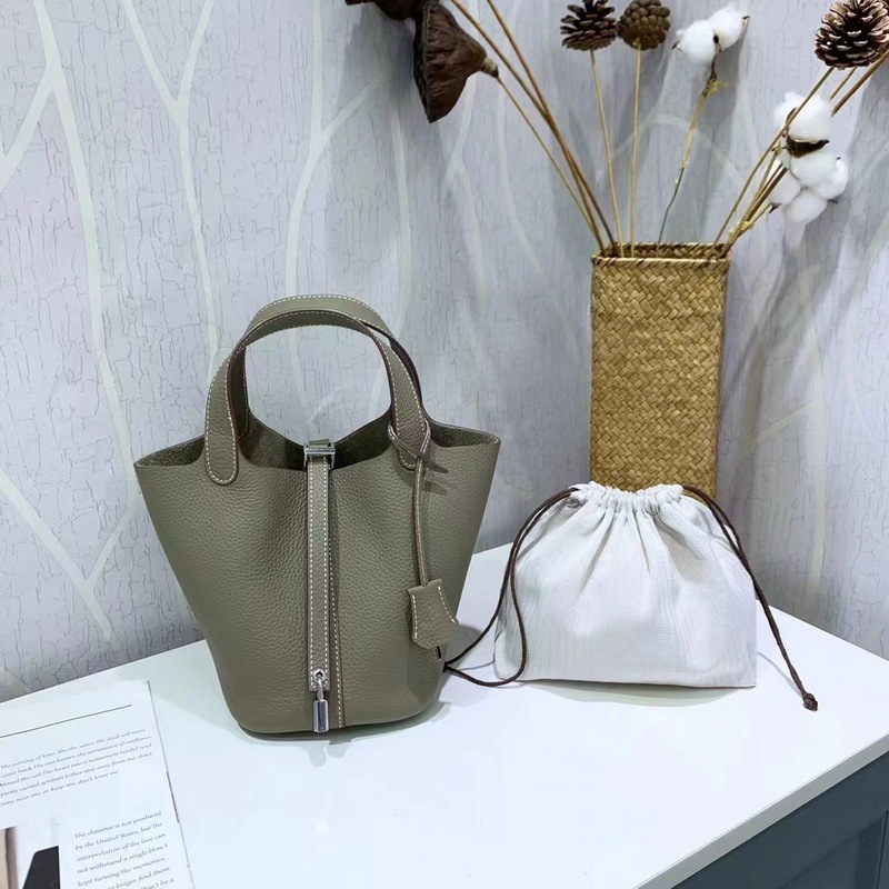 新商品2024頭層牛革togo皮潮菜かごバッグ手提げ鎖頭バケツバッグ本革手持ち女性バッグ|undefined