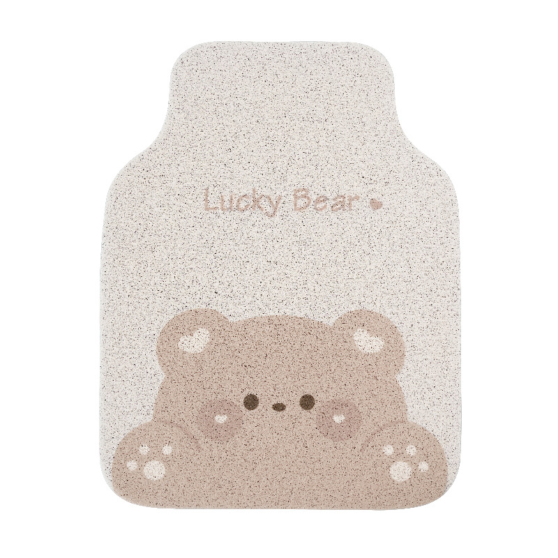 Cute fat bear car foot mat wire ring cartoon non-slip wear-resistant car floor mat universal car foot mat