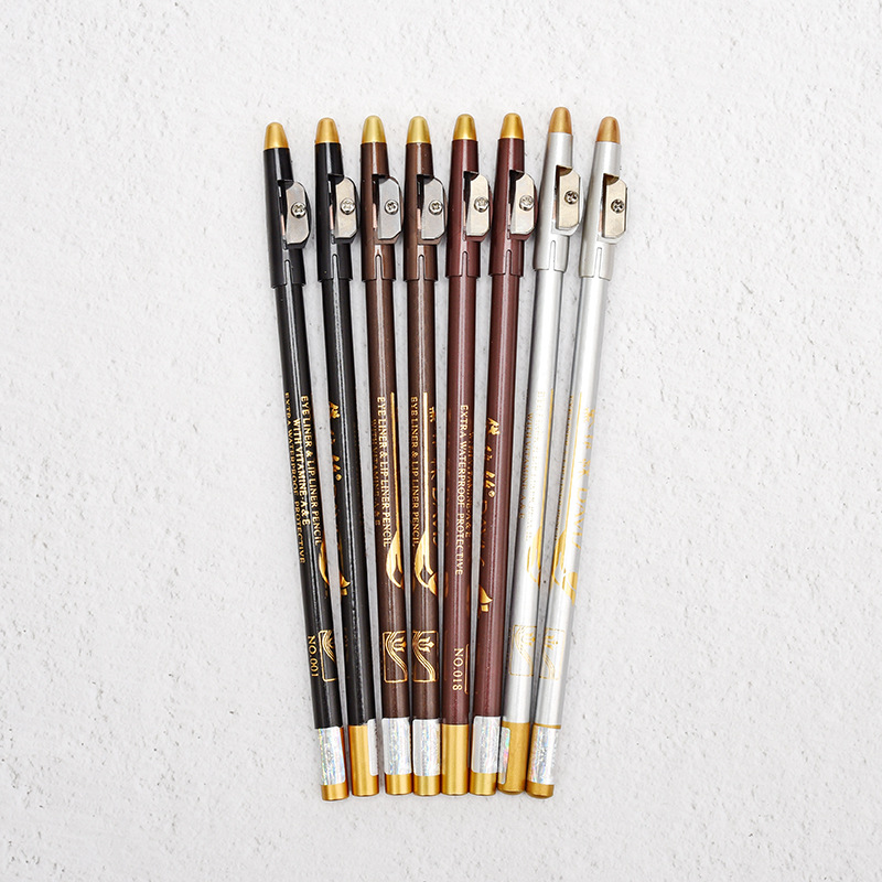 Cross-border foreign trade with knife eyeliner eyebrow pencil black Brown anti-sweat non-faint eyeliner manufacturers wholesale foreign trade