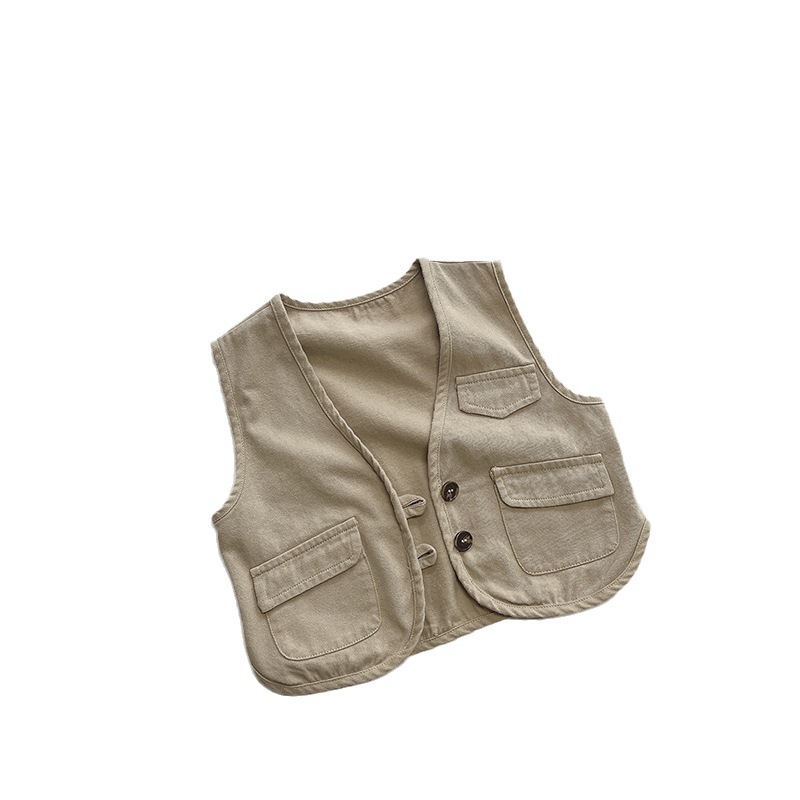 Children's Vest 2025 Spring and Autumn New Boys and Girls Korean Style Japanese Style Waistcoat Children's Cotton All-match Vest Fashionable