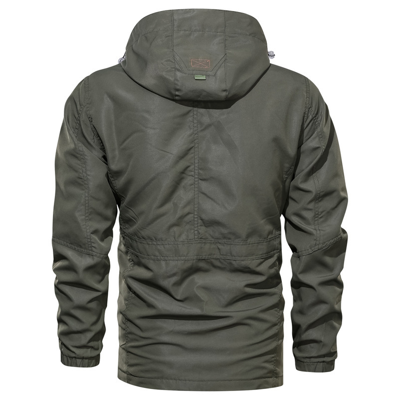 Cross-border AliExpress Charge Clothes Men's Middle and Long Casual Outdoor Hooded Large Size Jacket Men's Jacket Spring and Autumn 086