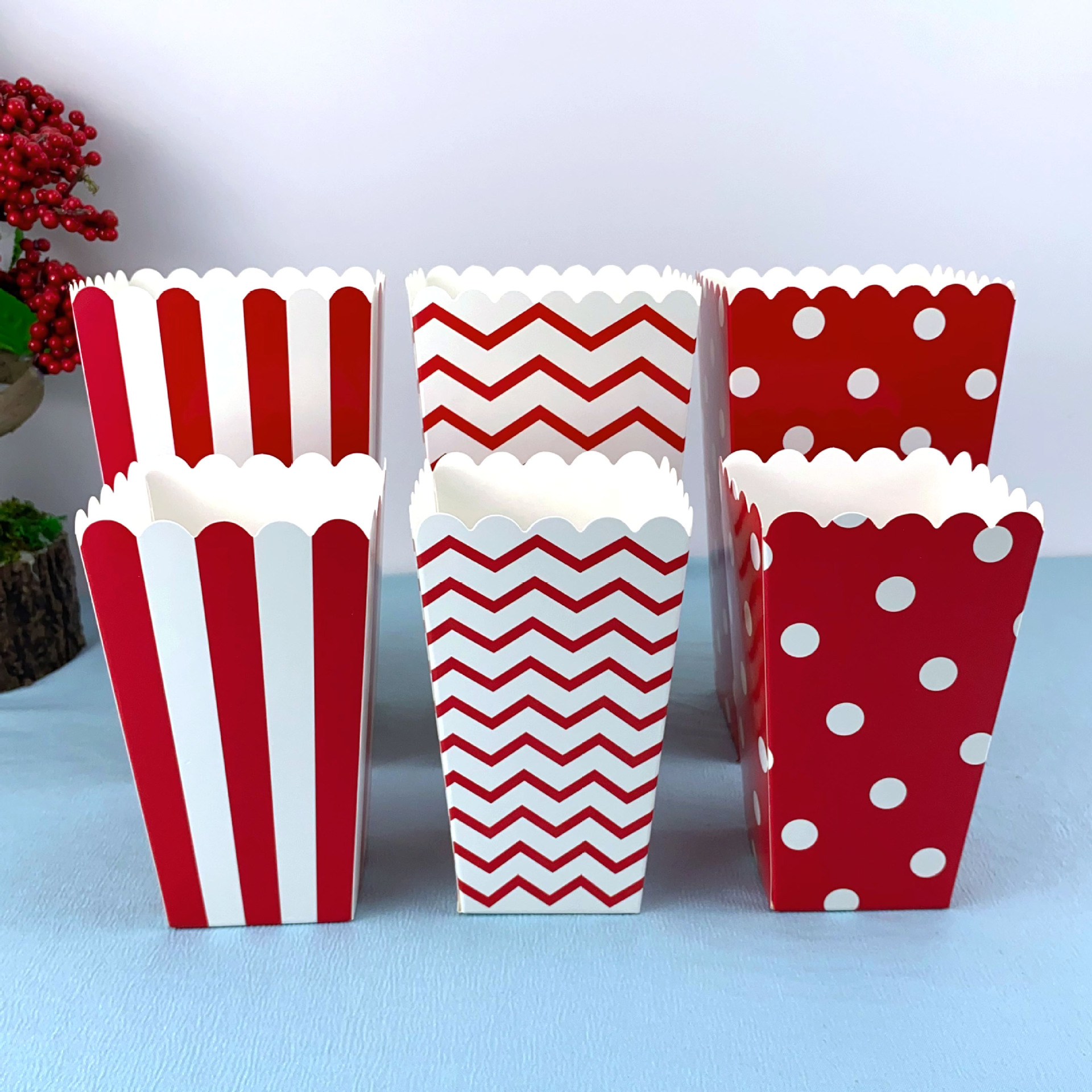 Cross-border popcorn box chicken flower box potato strip box can be labeled 12/pack 250 grams of white cardboard