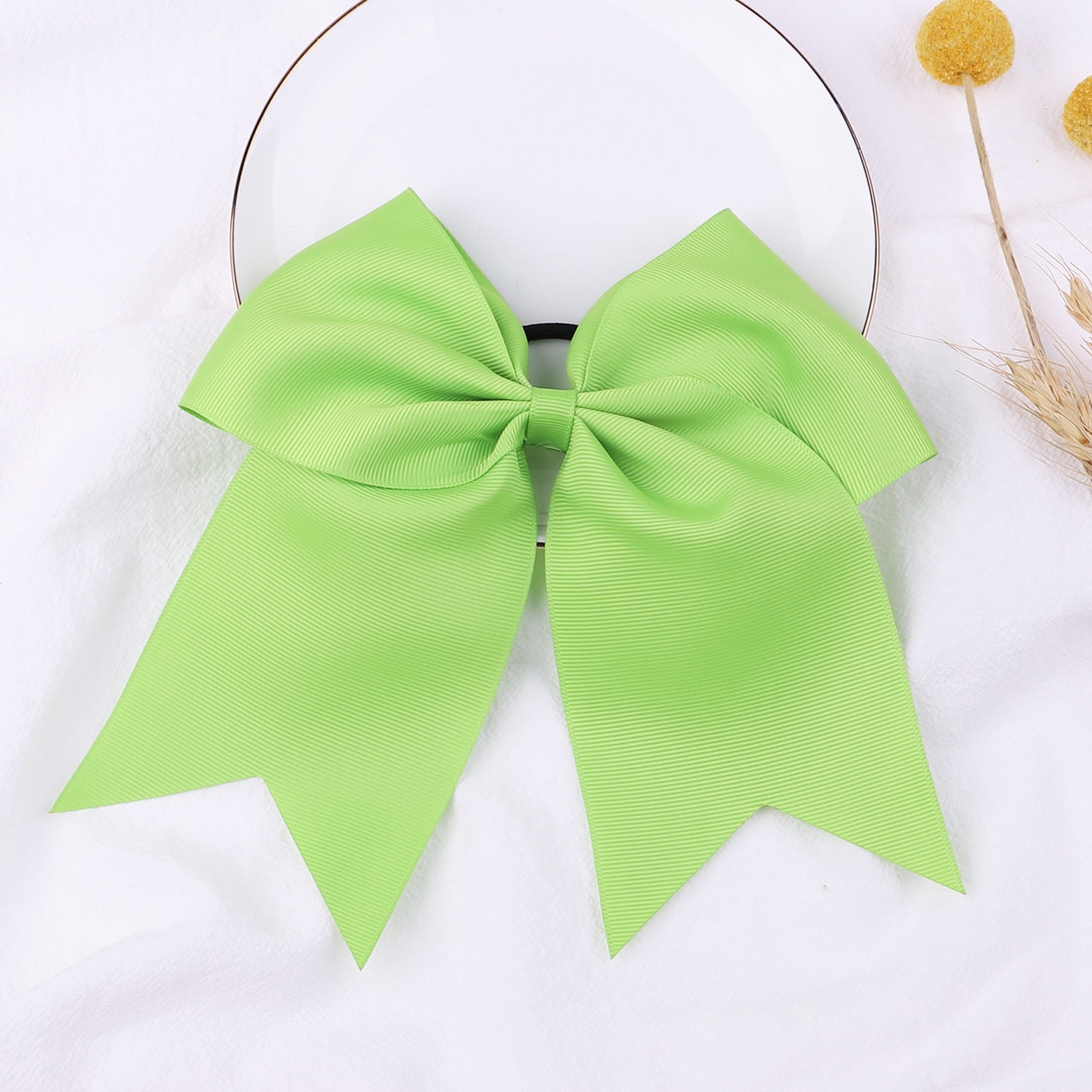 Cross Border AliExpress Children's Headwear Girl Dance 8 Inch Dovetail Hair Ring European and American Bow Rubber Band 598
