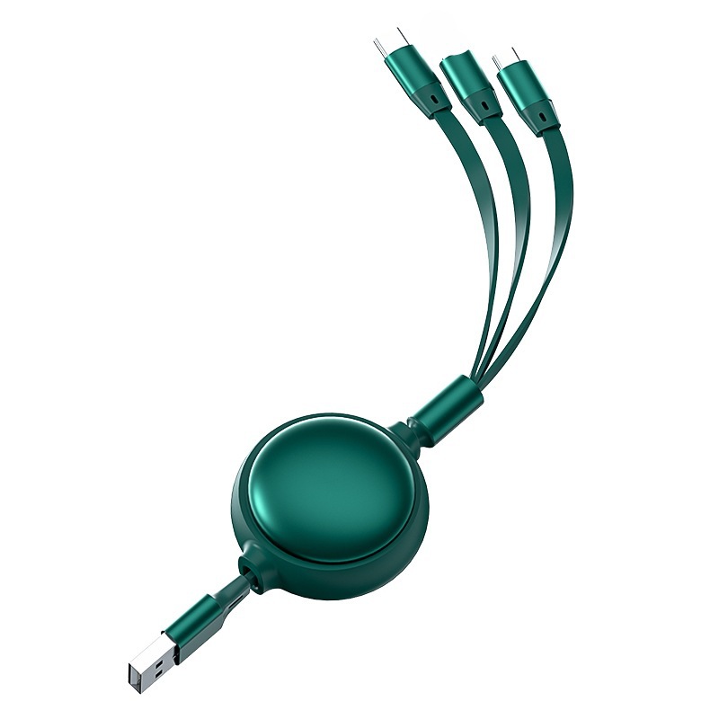 One-to-three telescopic data line three-in-one charging data line can be printed by enterprise/company logo/laser engraving system
