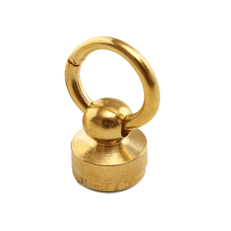 Brass with ring Heshang head 4066 nipple nail rotating bag buckle side buckle hanging buckle ring 14mm brass material