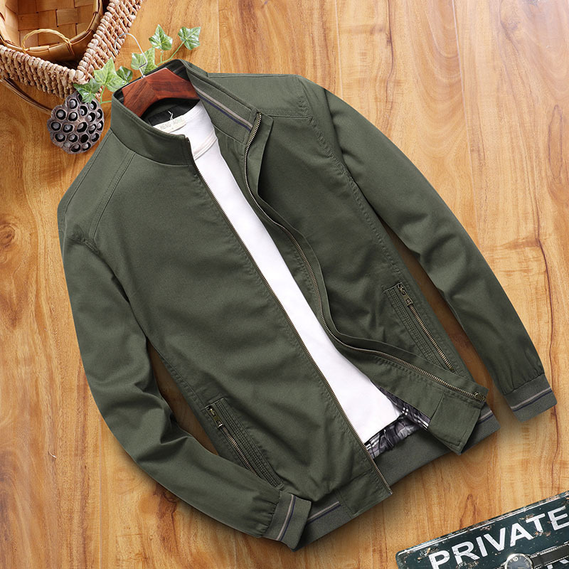 Cross-border Foreign Trade Spring and Autumn Men's Casual Cotton Jacket Loose Large Size Washed Men's Sports Jacket Men's Jacket Trendy