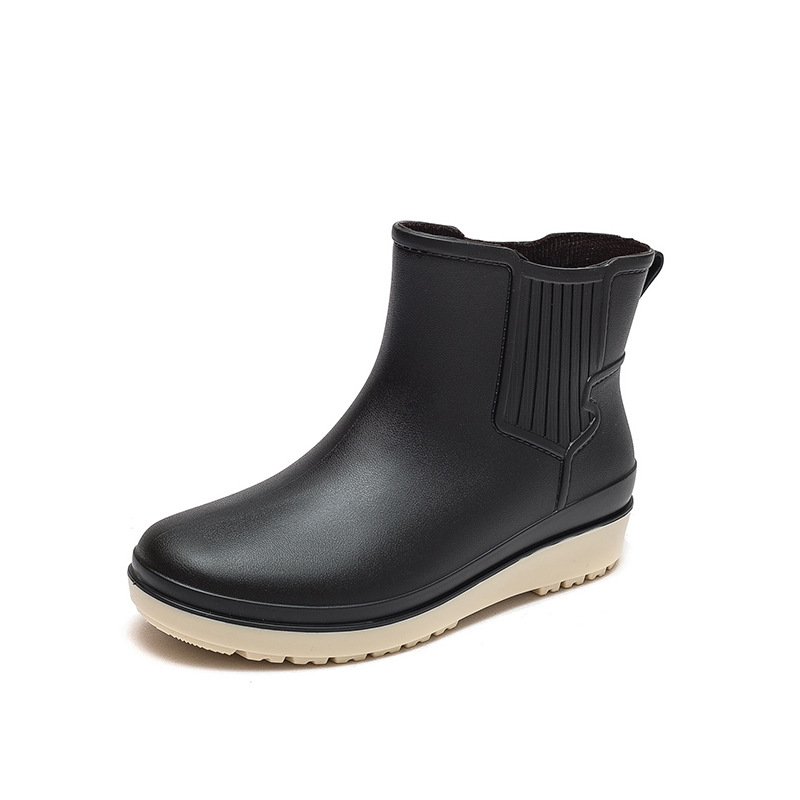 Non-slip Rain Boots Kitchen Waterproof Shoes Laundry Women's Summer Short Tube Rubber Shoes Plastic Overshoes Water Boots Thickened Rain Boots All-match