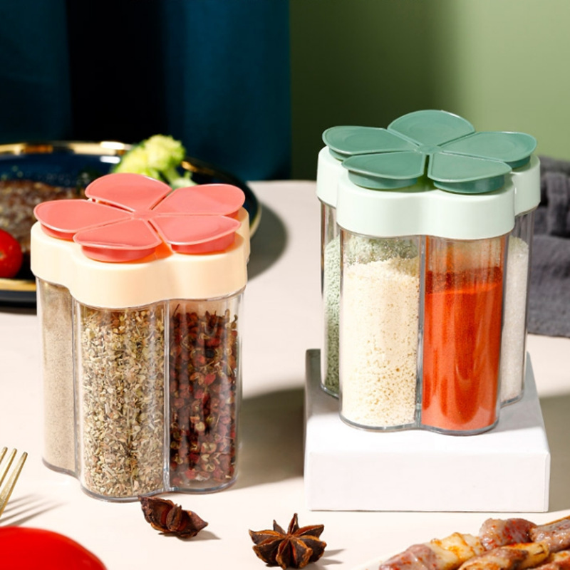 Five-in-one kitchen seasoning box seasoning bottle salt jar gourmet powder seasoning seasoning box household multi-color optional seasoning jar
