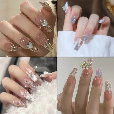 Wearing Nail Tablets Advanced Sense Handmade Cat's Eye Wearing Nail Finished Nail Patch Fake Nail Ins Style Nail Tablets