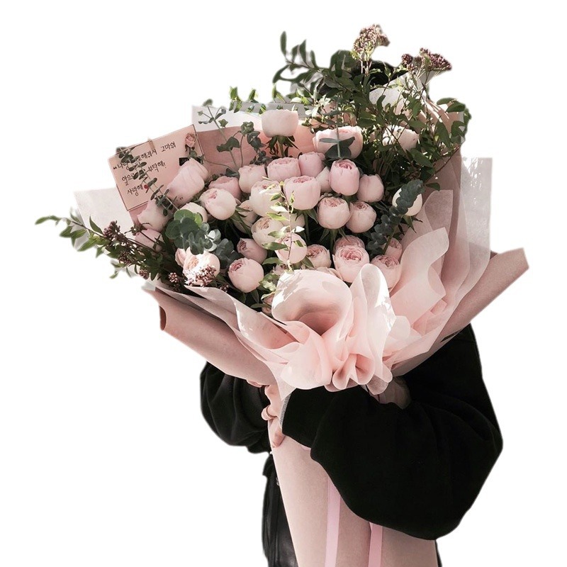 Rolled milk cotton paper flower wrapping paper non-woven cotton paper floral wrapping paper solid color lining paper manufacturers cross border