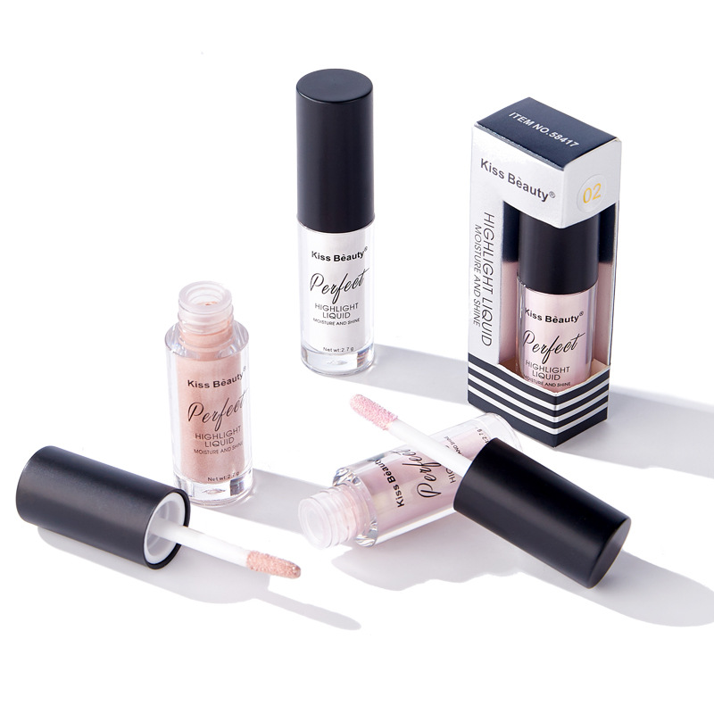 KISS BEAUTY high-gloss lying silkworm brightening liquid foundation concealer brightening face lasting highlight 3.5G