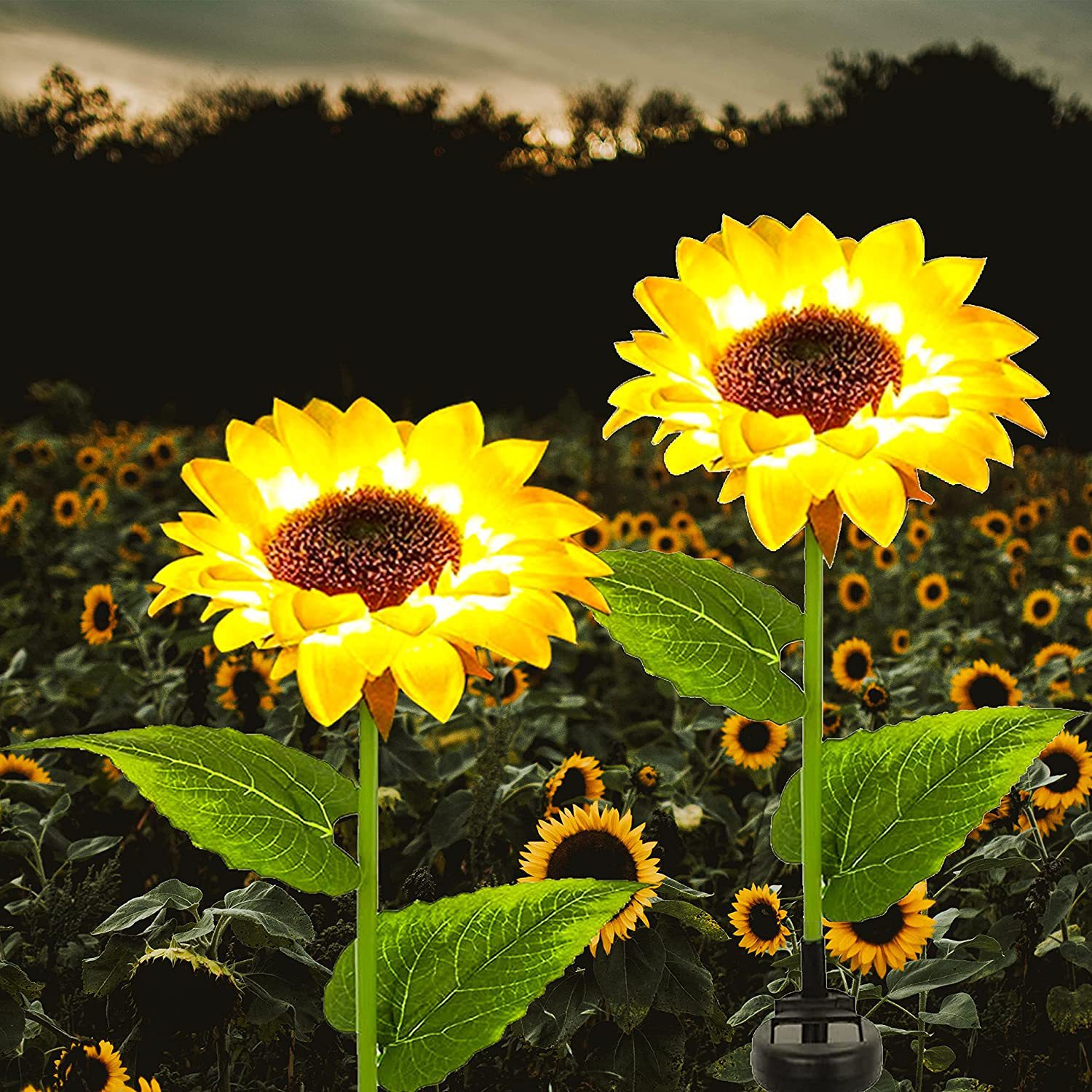 Solar flower lily flower lamp 4 LED artificial flower outdoor garden garden lamp lawn lamp landscape