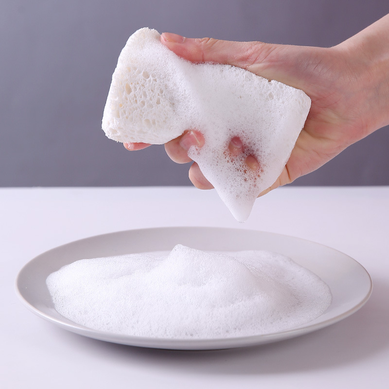 Natural Wood Pulp Cotton Washing Bowl Sponge Brush Bowl Artifact Wood Pulp Spongy Cloth Dishwashing Cloth Kitchen Easy to Absorbent and No Oil