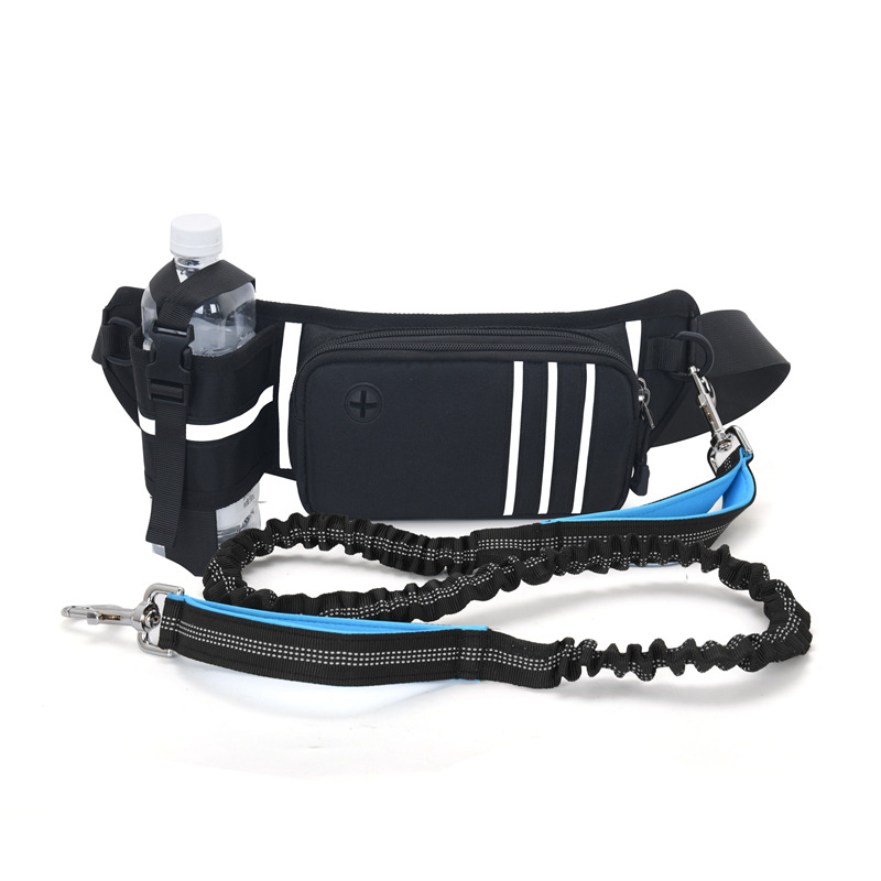 Cross-Border pet dog walking artifact multifunctional water bottle waist bag with elastic dog rope dog chain running fitness mobile phone waist bag