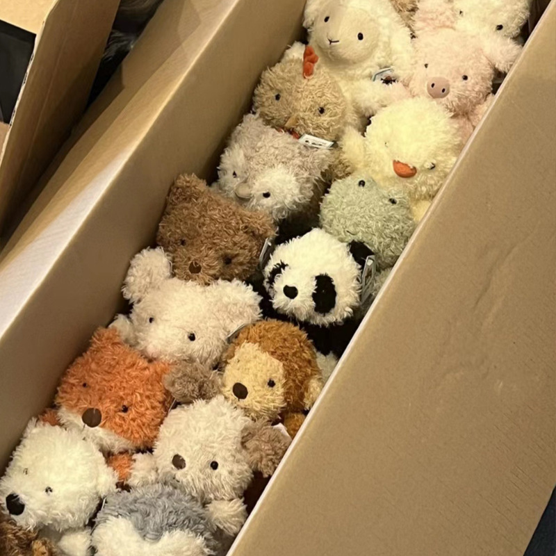 British Little Curly Small Animal Series Cartoon Piggy Doll Plush Toy Children's Soothing Doll Gift