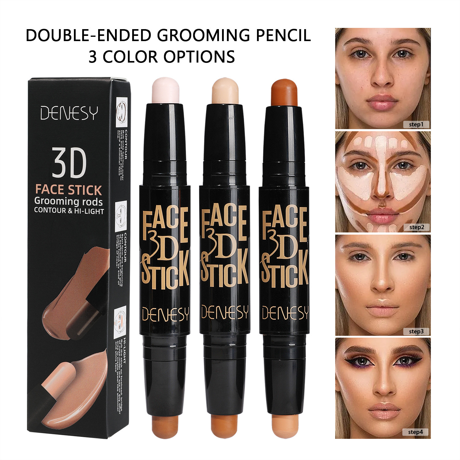 Cross-border makeup DENESY double-head cosmetic pen set wholesale FACE STICK matte high-gloss Shadow Natural