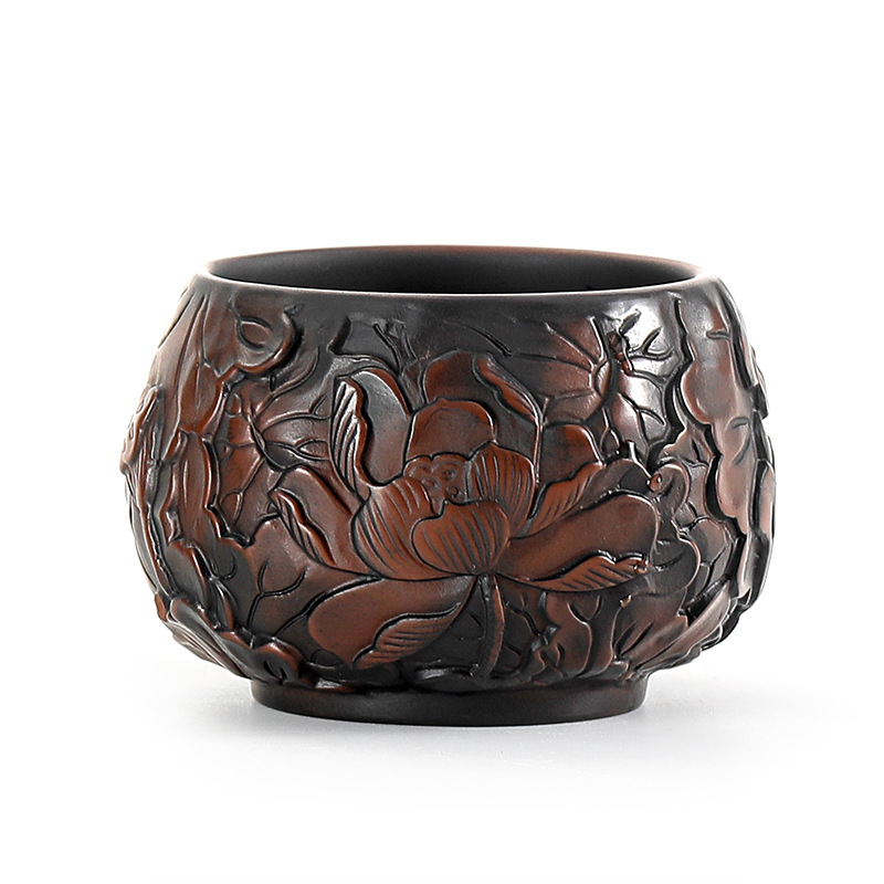 Purple Pottery Tea Tasting Cup Master Cup Purple Clay Tea Cup Kung Fu Tea Set Single Cup Large Tea Bowl Tea Holder Tea Table Ornaments Gifts