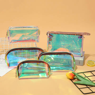 Cross-border foreign trade wholesale multi-functional magic color laser cosmetic bag portable storage bag logo processing spot