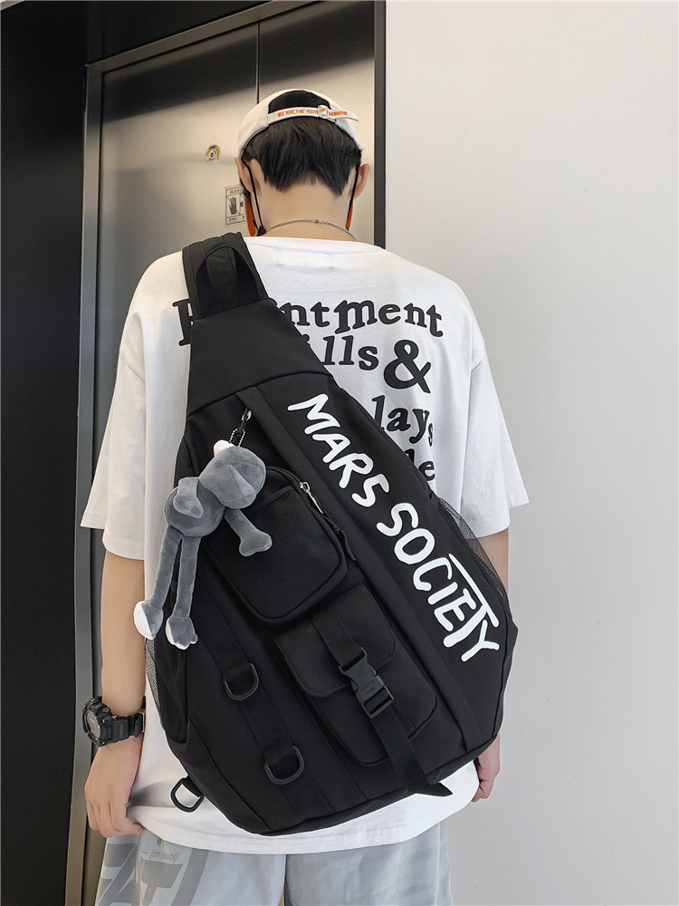 Crossbody Bag Men's Autumn and Winter Shoulder Bag 2023 All-match Sports Large Capacity Backpack Female Student Fashion Brand Japanese-style Chest Bag