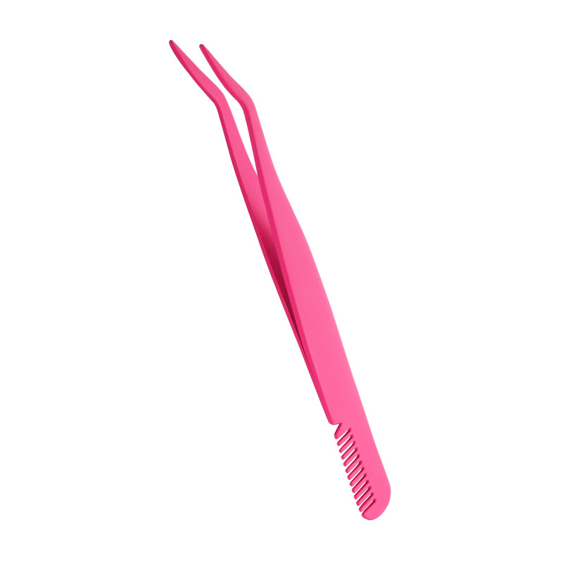 Eyebrow clip stainless steel comb clip wearing eyelash eyebrow clip tweezers with comb eyelash device eyelash tool