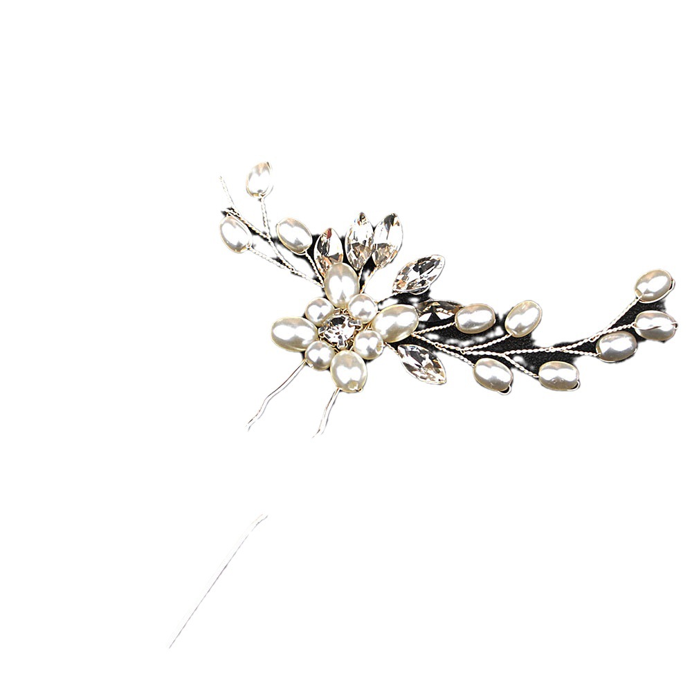 Ebay cross-border source Korean bride handmade Pearl Crystal hairpin U-shaped clip wedding headwear