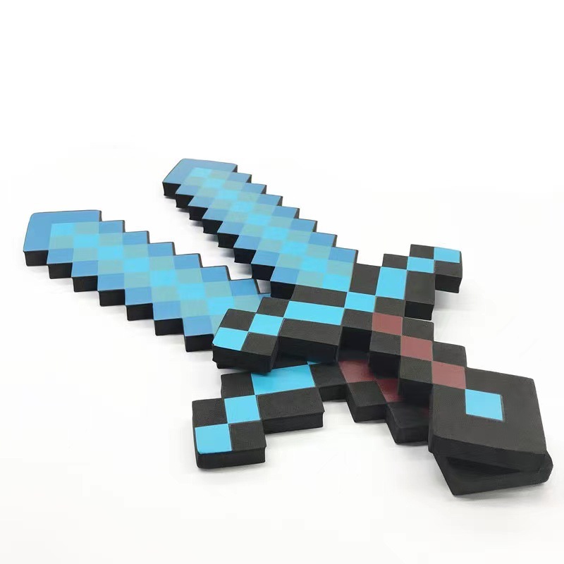 Diamond Sword Diamond Pickaxe my World weapon props toy blue sword eva foam sword environmental protection children Blue Sword