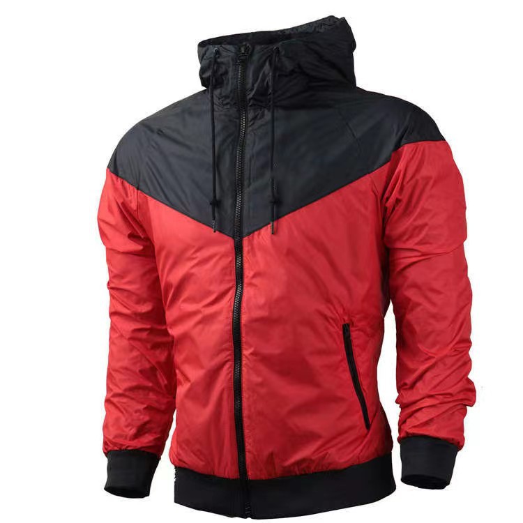 Foreign Trade Printed LOGO Outdoor Sports Men's Coat Spring and Autumn Windproof Hooded Jacket Men's Thin Windbreaker Men's Jacket