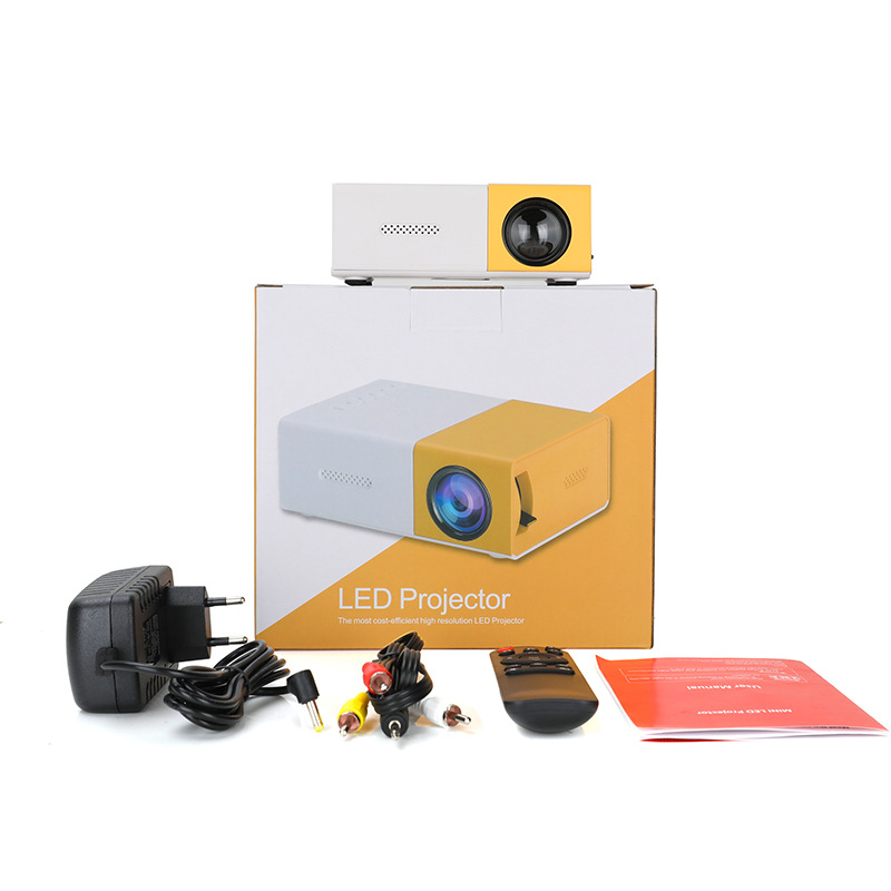 MP20 Yellow and White Projector Mini Portable Projector Kids Gift Toys