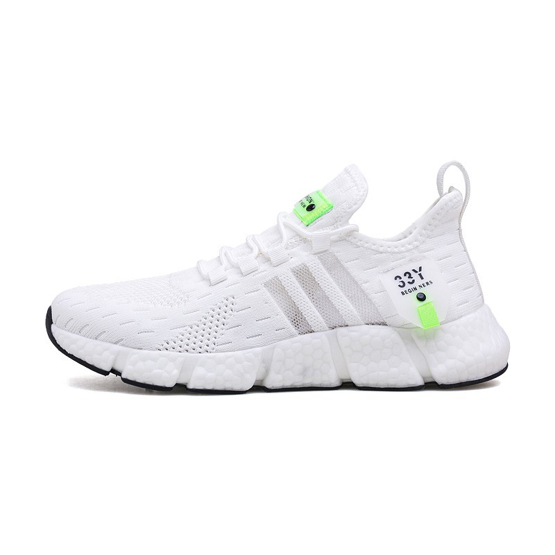 2023 Summer Breathable men's Running Shoes Trendy Shoes Korean Style Casual men's Mesh Breathable Fly Woven Large Size Sneakers