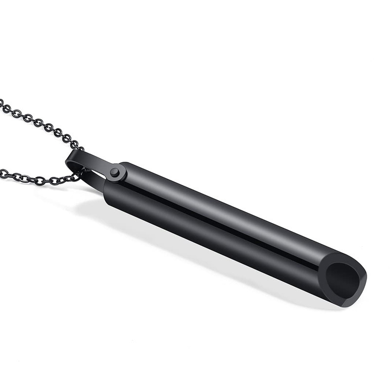 Anxi寝たきりリリーフデバイスシンプルステンレスマインドフルネスヨガ呼吸口笛ネックレスストレス解消アクセサリー|undefined