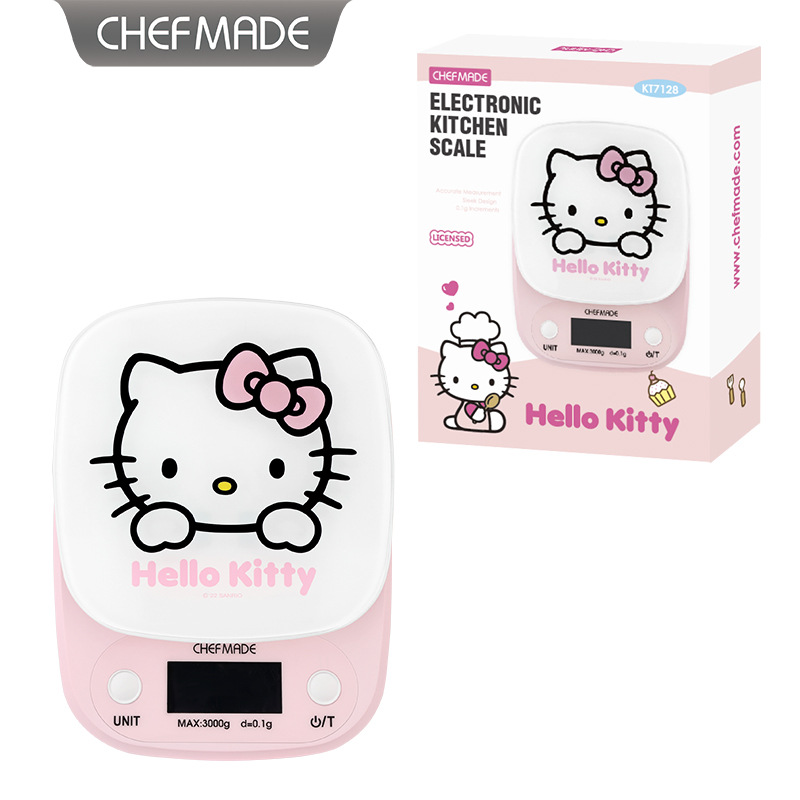 Learn Kitchen KITTY Cat Genuine Authorized Tempered Glass Kitchen Electronic Scale Household Kitchen Electronic Scale