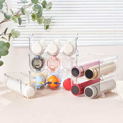 Water Cup Storage Rack Multi-layer Storage Rack Transparent Desktop Creative Stackable Cup Holder Dust-proof Home Insulation Cup