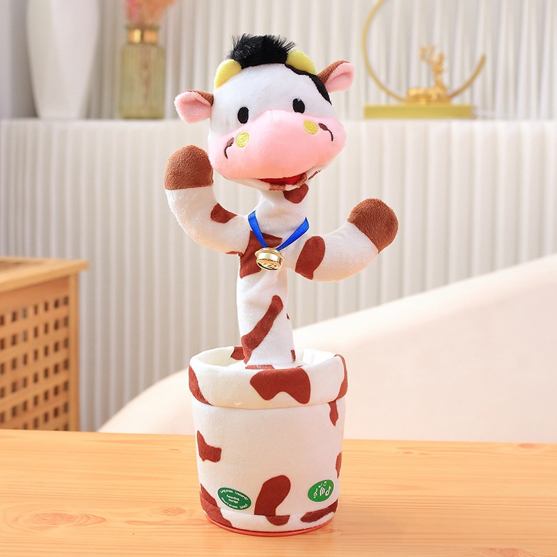 歌うことができるぬいぐるみの赤ちゃんが話すことを学ぶと、赤ちゃんをひねって踊るウサギ人形の子供の誕生日プレゼント