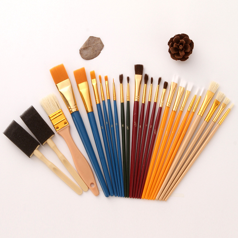 Brush brush wholesale 25 multi-functional oil painting brush set student art oil painting basic supplies