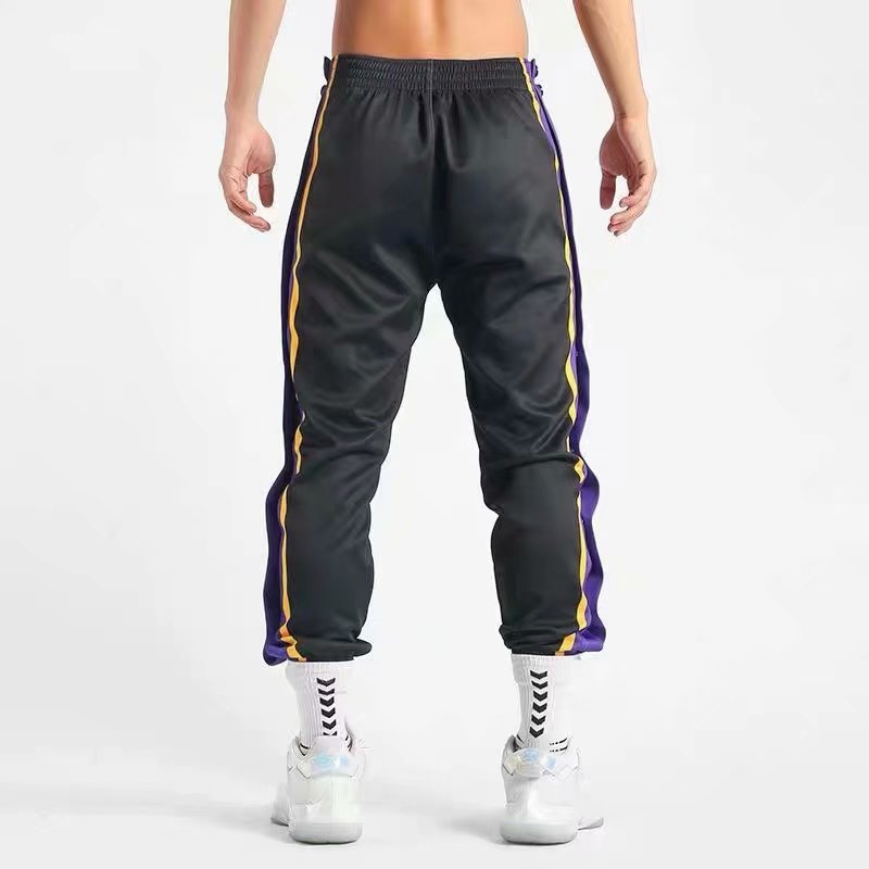 European and American breasted pants men's full open loose trend wide leg side buttons casual toe basketball training sports pants