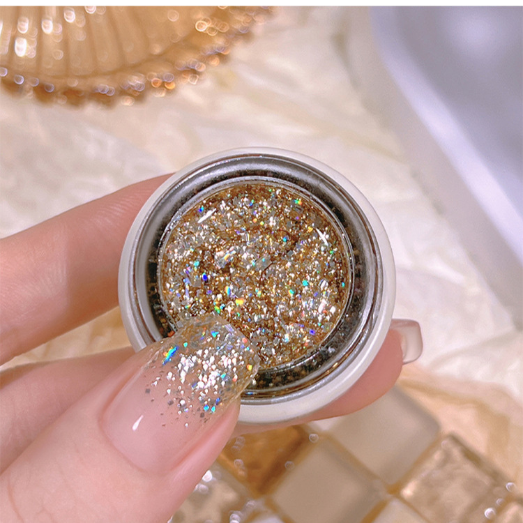 Flash nail glue broken diamond color glue bright colorful sequins nail glue waterproof 2023 new nail salon special