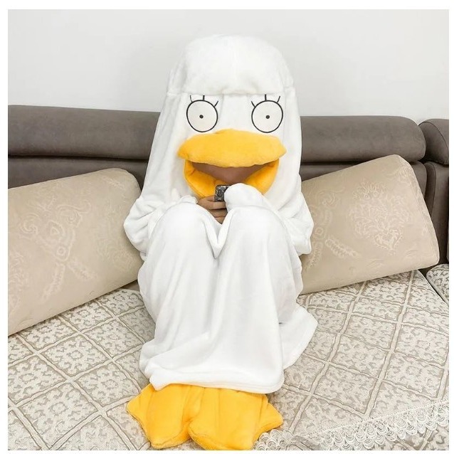 Пижама Silver Soul Elizabeth Duck, женская зимняя соединенная забавная парная спальная сумка, милая мультяшная фланелевая ночная рубашка