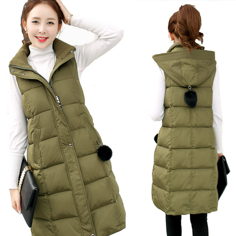 Cross-border autumn and winter new cotton vest cotton-padded jacket women fat mm2021 new long vest women 200kg coat tide