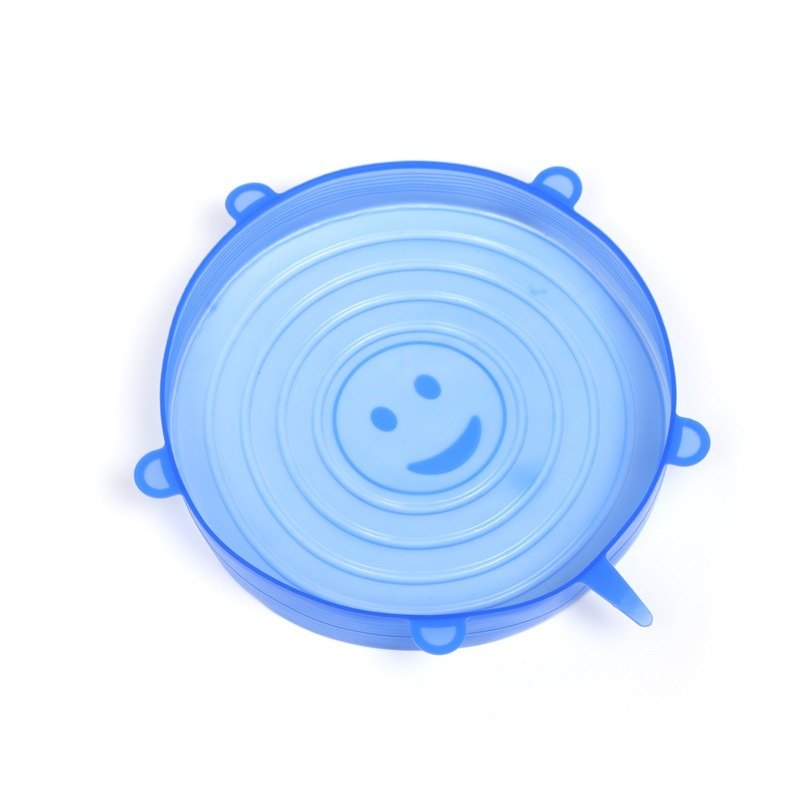 Food Grade Stretchable Preservation Lid Household Sealed Lid Kitchen Silicone Anti-overflow Round Six-piece Preservation Film Creative