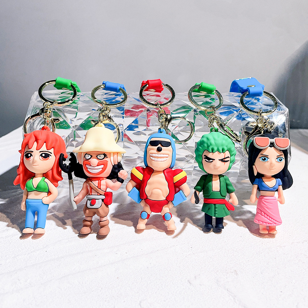 The Fourth Generation One Piece Key Chain Luffy Nami Shanzhi Solon Key Chain Dragon Ball Doll Men's and Women's Pendant Ornaments