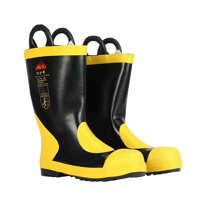 02 High rescue boots firemen's fighting boots fire-fighting protective boots rubber anti-slip fire-fighting boots