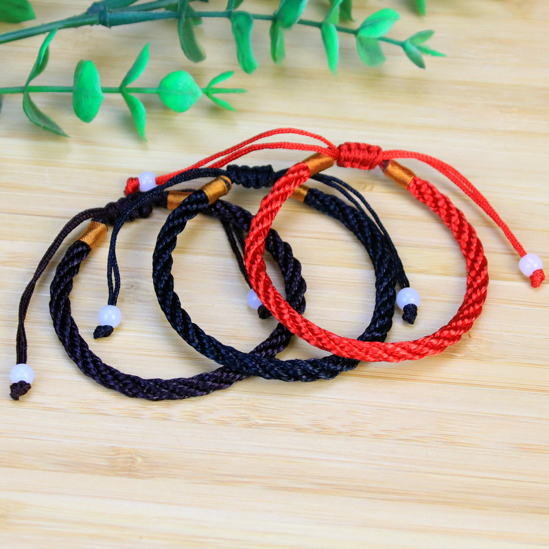 Stall 2 yuan store jewelry hand-woven couple's life year transfer red rope bracelet wreaths all line hand rope small gifts
